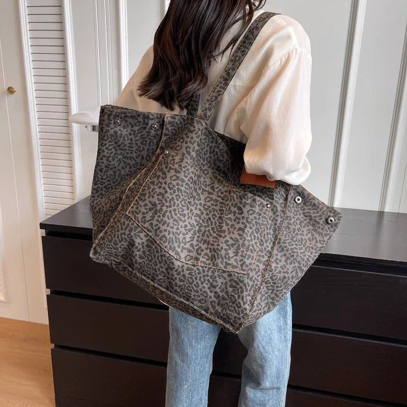 Sac Fourre-Tout Pour Femmes Oversize - Spacieux Sac Quotidien Panthère