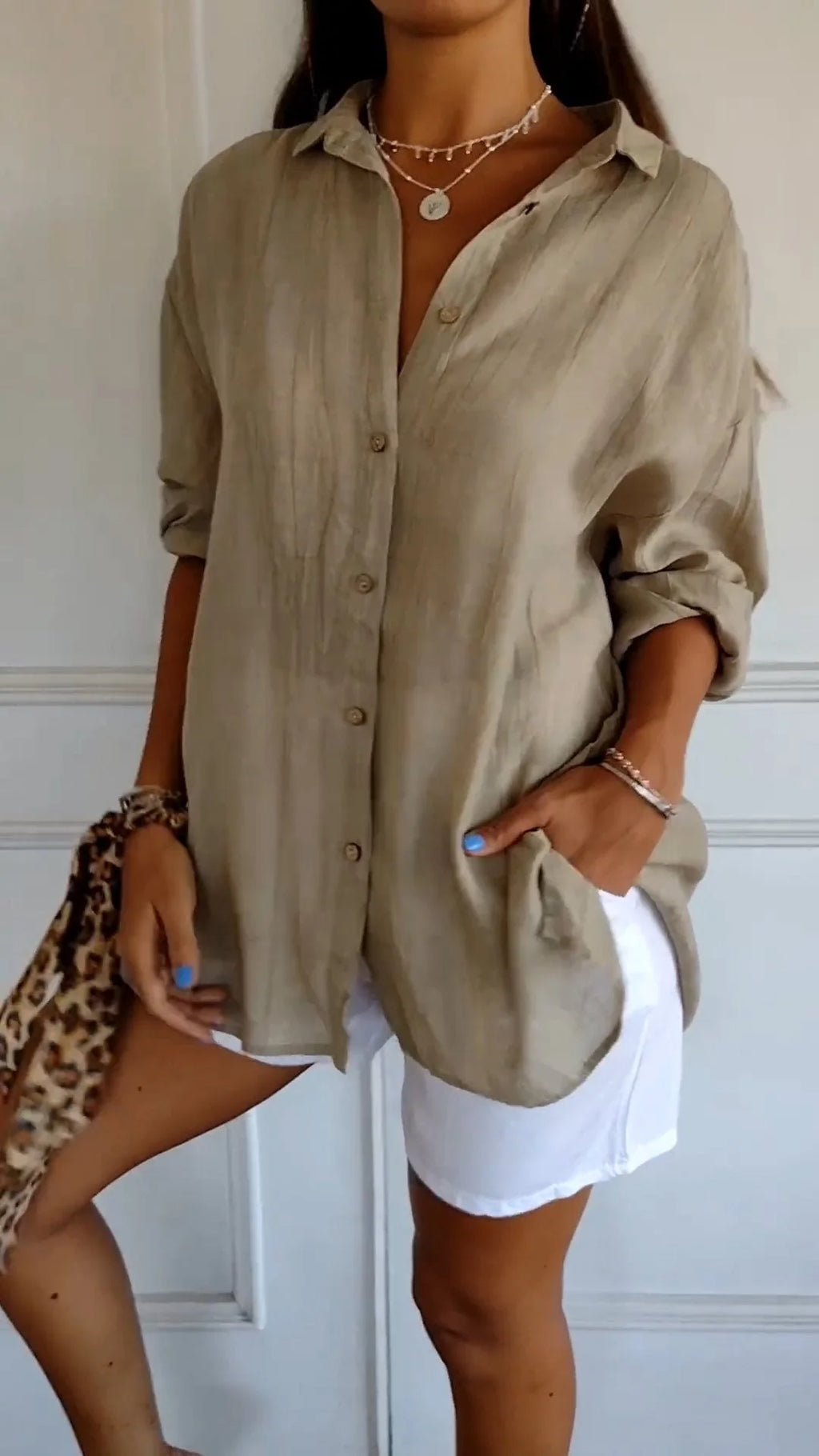 Women'S Elegant Synthetic Blend Shirt | Flattering Pleated Design for Versatile Styling