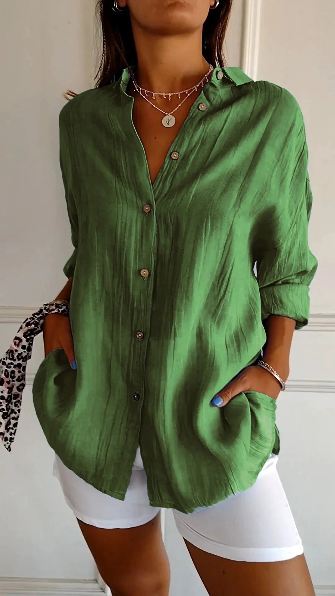 Women'S Elegant Synthetic Blend Shirt | Flattering Pleated Design for Versatile Styling