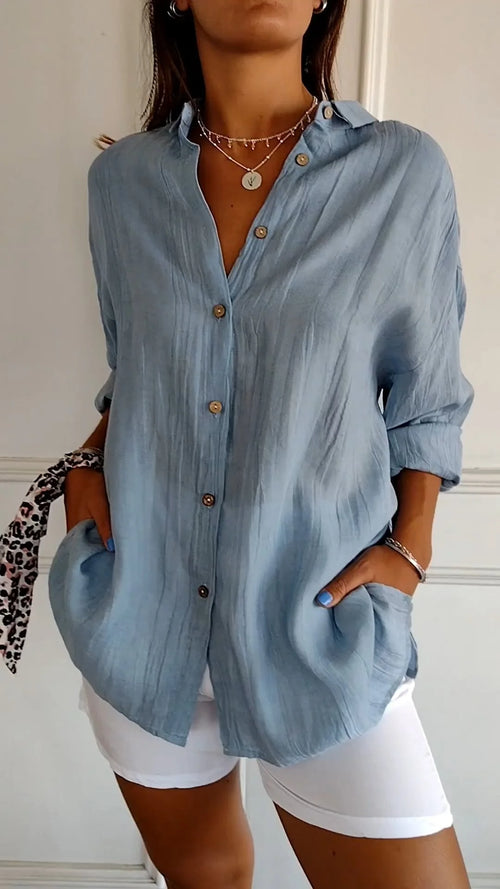 Women'S Elegant Synthetic Blend Shirt | Flattering Pleated Design for Versatile Styling