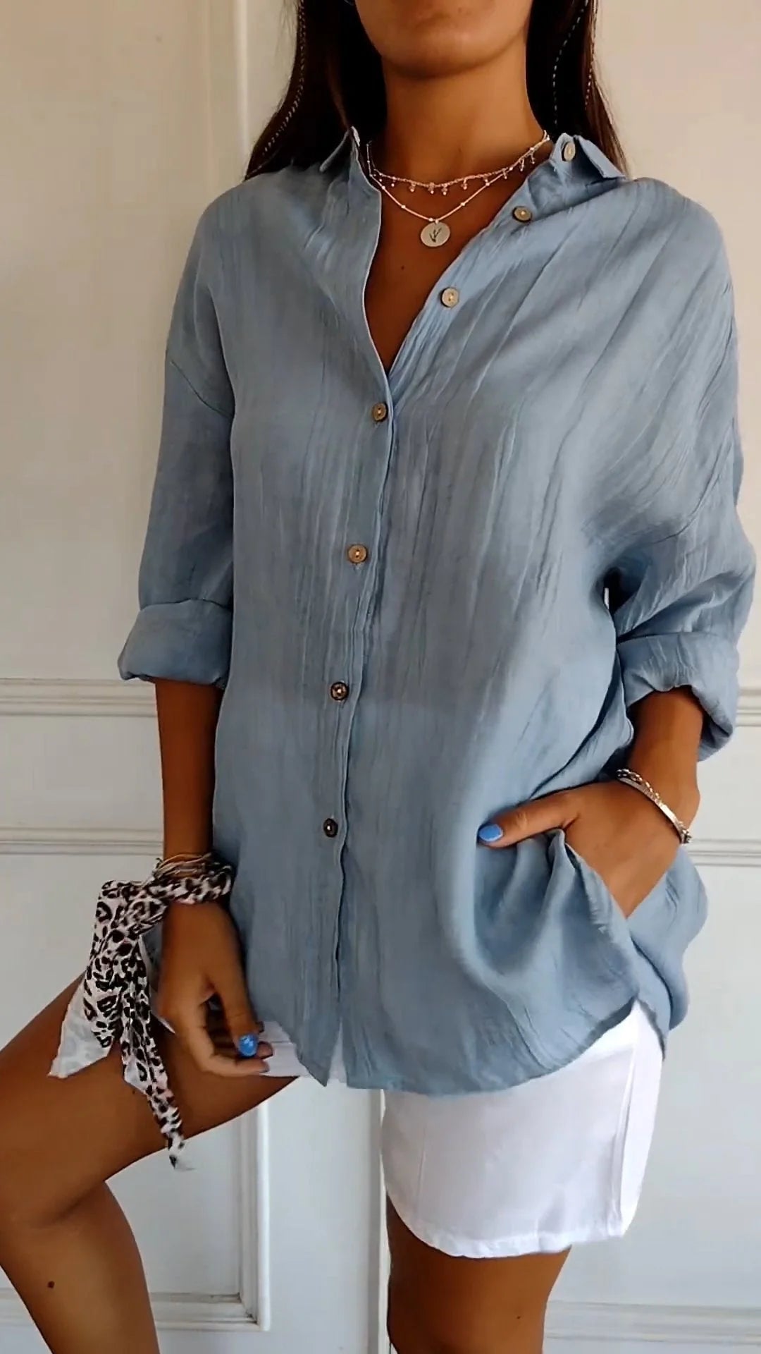Women'S Elegant Synthetic Blend Shirt | Flattering Pleated Design for Versatile Styling